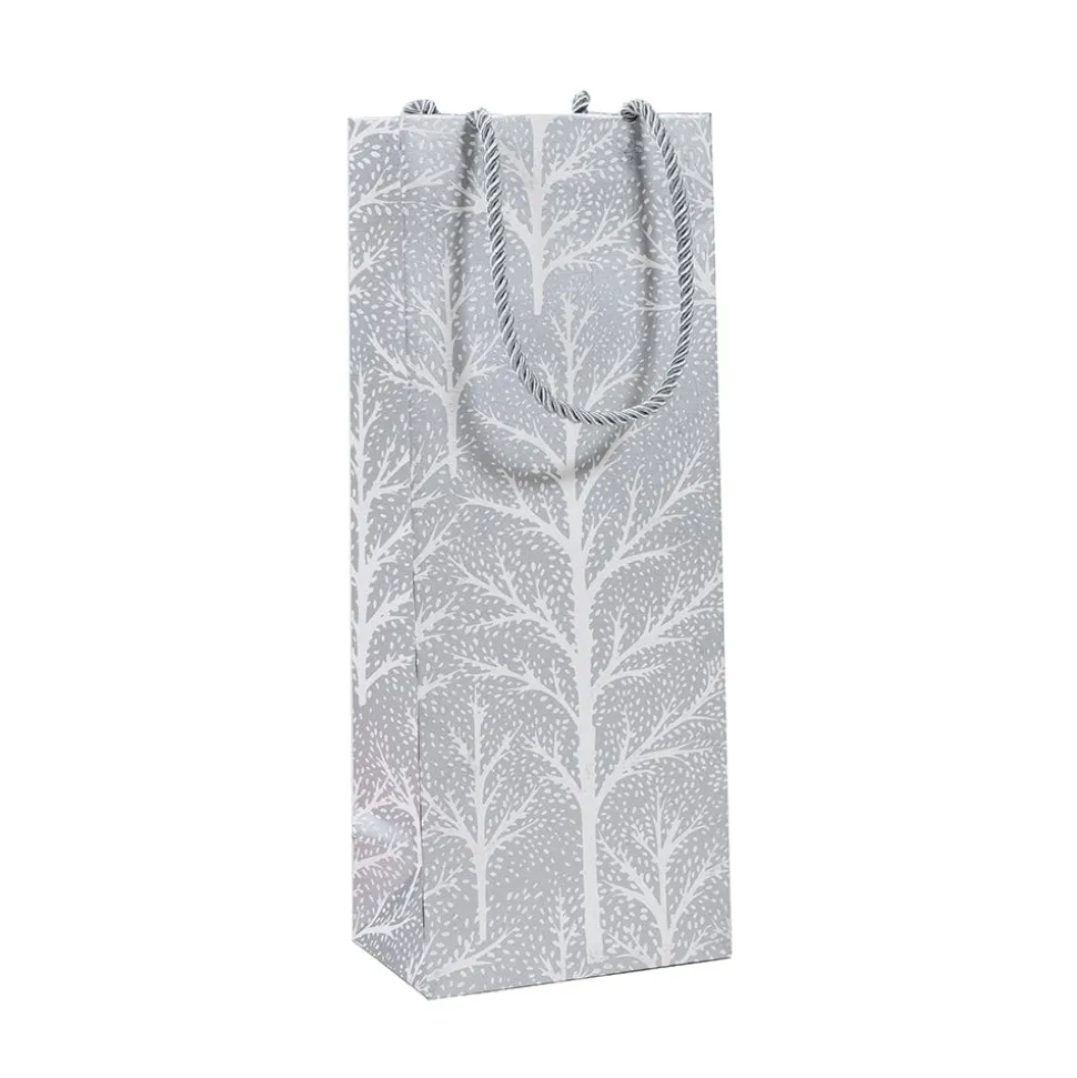 Winter Trees Silver Wine & Bottle Gift Bag - 1 Each