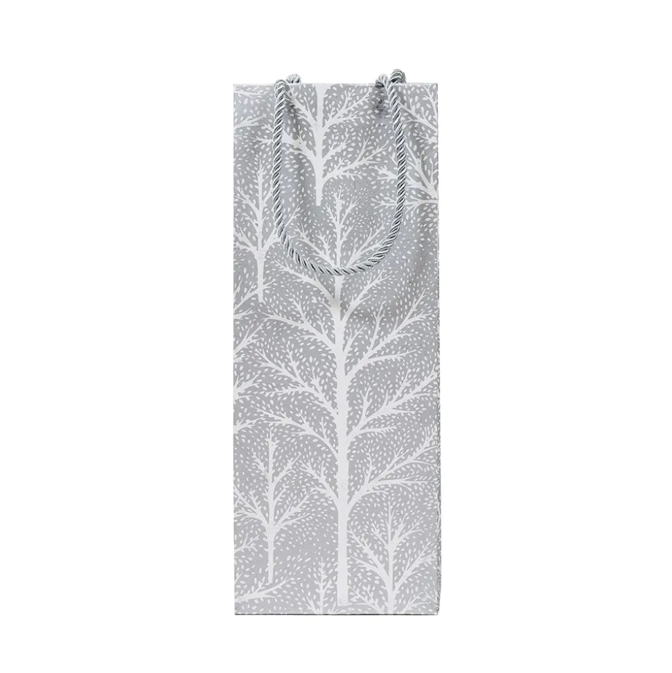 Winter Trees Silver Wine & Bottle Gift Bag - 1 Each