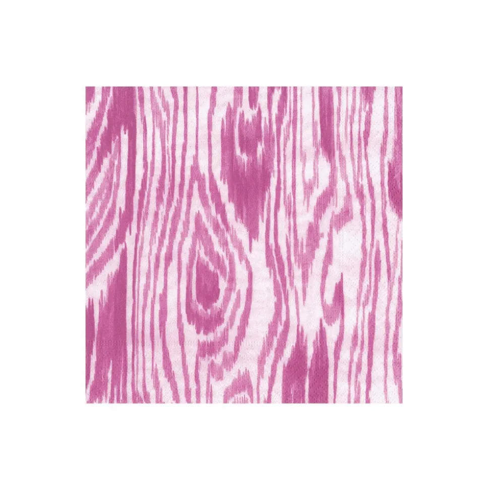 Woodgrain Fuchsia Boxed Cocktail Napkins - 40 Per Box