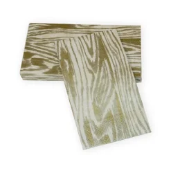 Woodgrain Silver & Gold Guest Towel Napkins - 15 Per Package