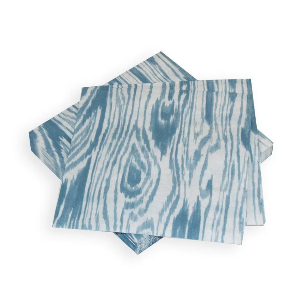 Woodgrain Stone Blue Luncheon Napkins - 20 Per Package
