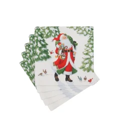 Woodland Santa Recycled Cocktail Napkins - includes 20 Cocktail Napkins