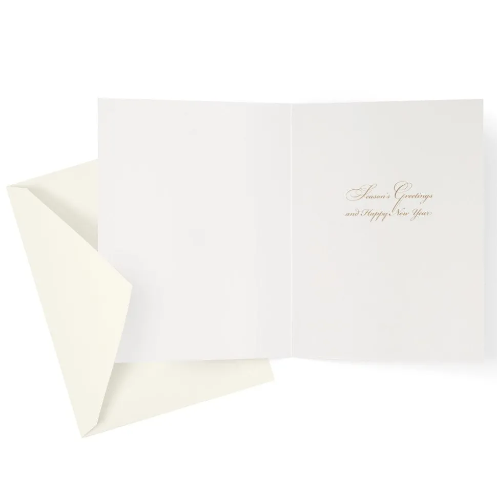 Wreath With Stripe Bow Large Boxed Christmas Cards - includes 15 Boxed Christmas Cards & Envelopes