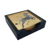 Zebras Gold Coasters - Set Of 4 In Holder