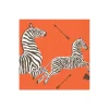 Zebras Orange Boxed Cocktail Napkins - 40 Per Box
